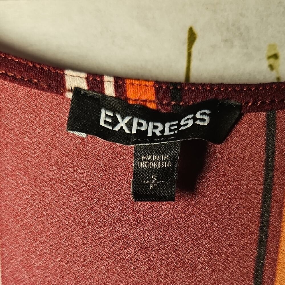 Express Maroon and Orange Striped Jumpsuit - Picture 2 of 5